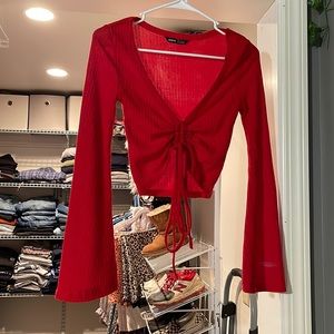 SHEIN bell sleeve sweater